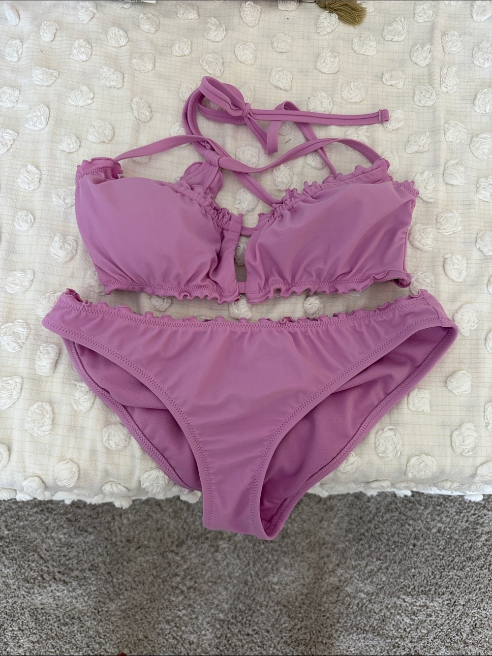 Xhilaration Lilac Ruffle Two-Piece Bikini